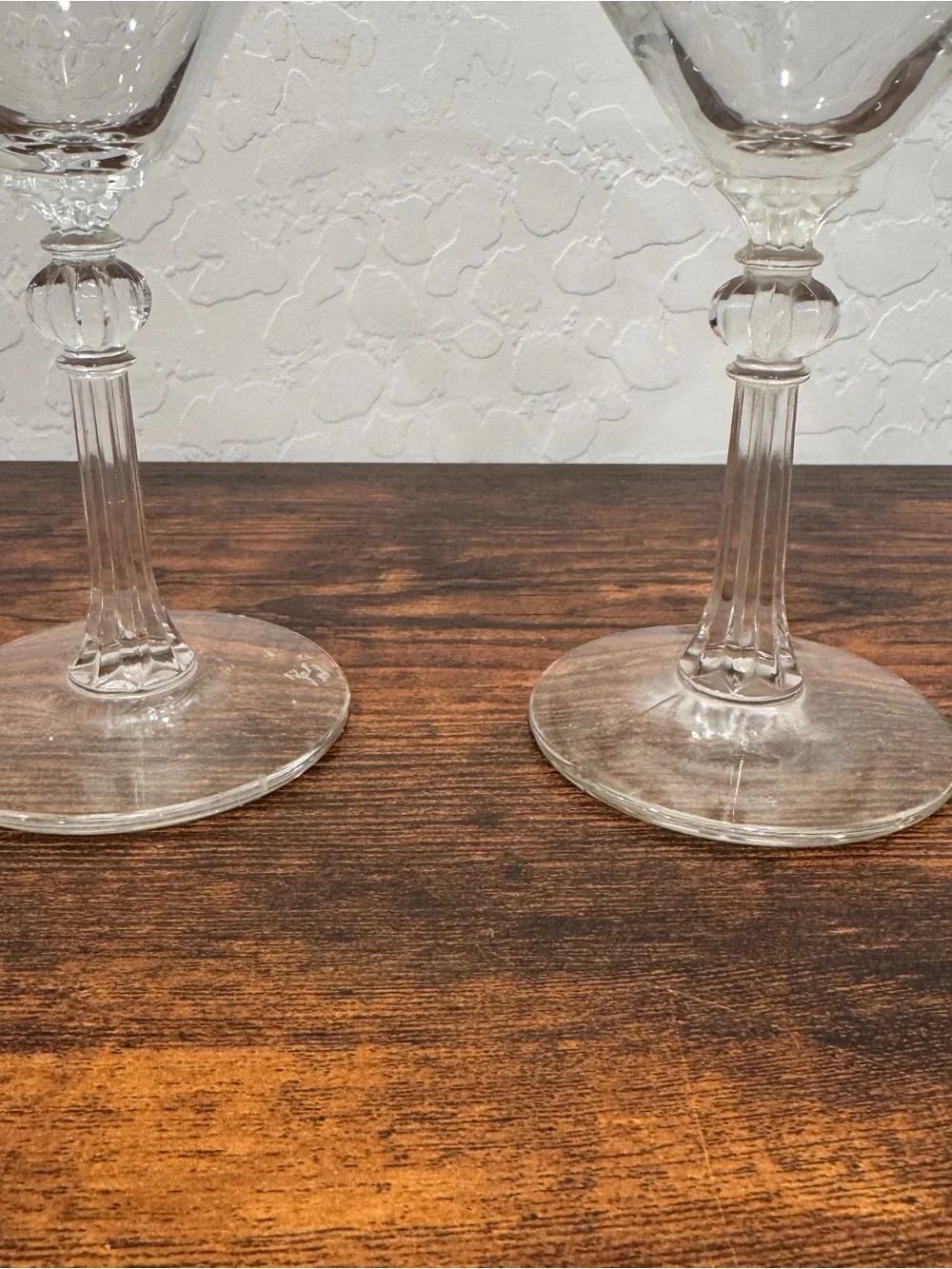 Libbey Retro Crystal Cocktail Glass Set Of 2 Faceted Stem Mid Century Starburst